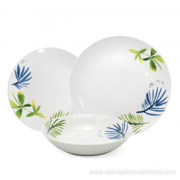 Porcelain dinner set with side decal - Plants